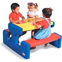 Little Tikes Mesa Grande de Picnic - Capacidad para 6 - Para Tareas- Proyectos y Juegos - Colores Primarios